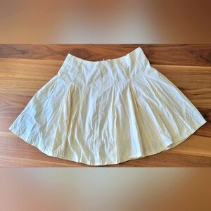 EXPRESS yellow & white pleated skirt size 8